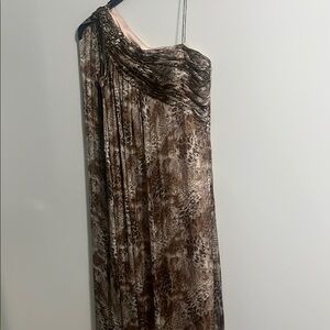 Eliza J animal print Asymmetrical One-Shoulder dress.